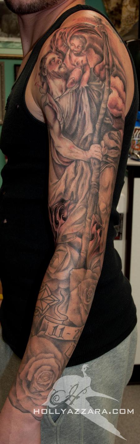 Holly Azzara - Saint Christopher Sleeve Almost Done